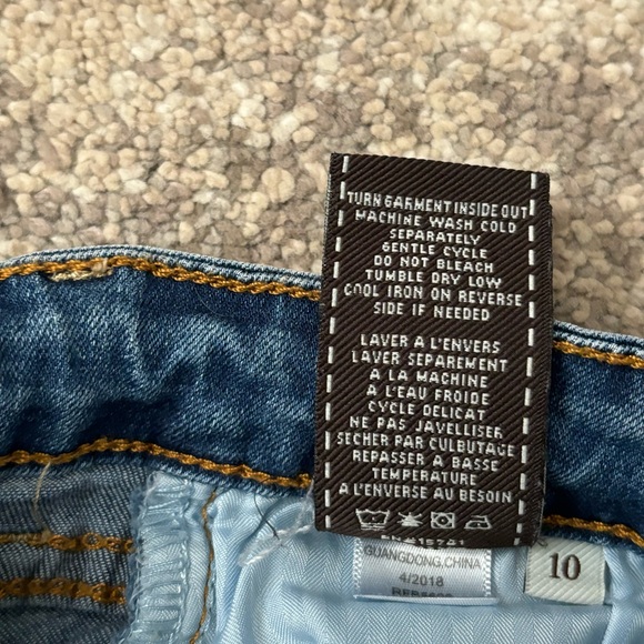 7 for all Mankind Distressed Girls Stretchy Skinny Jeans Size 10 - Picture 6 of 6